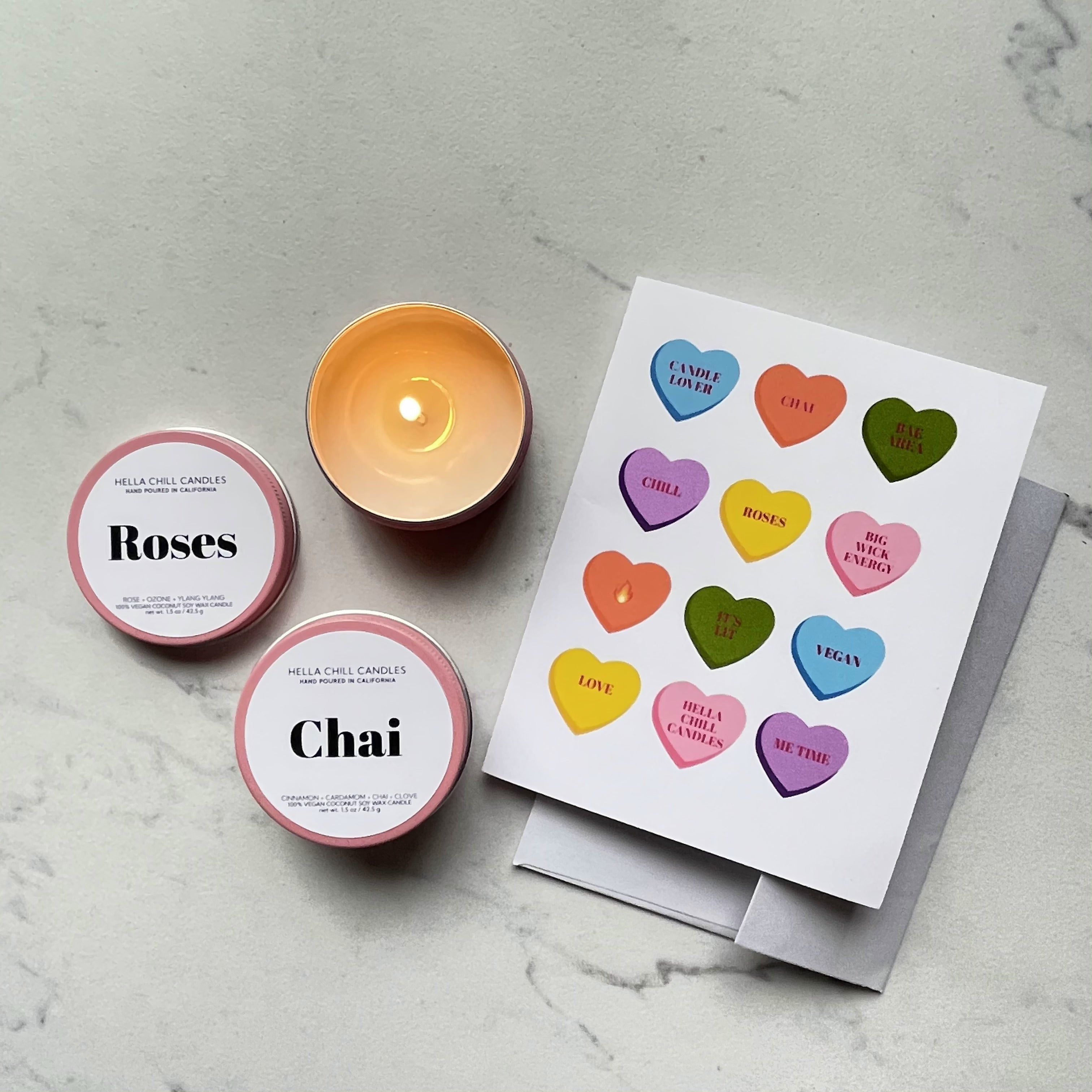 Valentine's Day Mini Candle Duo Gift Bundle – Hella Chill Candles
